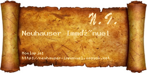 Neuhauser Immánuel névjegykártya